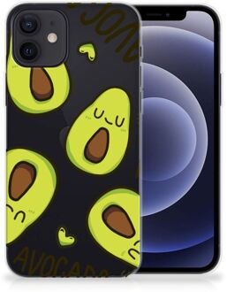 B2Ctelecom GSM Hoesje iPhone 12 | 12 Pro (6.1") Backcase TPU Siliconen Hoesje Transparant Avocado Singing