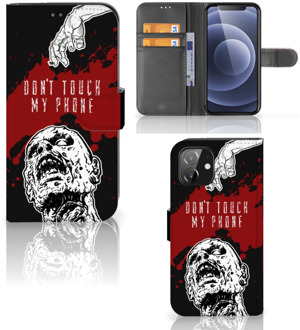 B2Ctelecom GSM Hoesje iPhone 12 | 12 Pro (6.1") Book Case met Pasjeshouder Zombie Blood