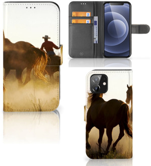 B2Ctelecom GSM Hoesje iPhone 12 | 12 Pro (6.1") Bookcase Cowboy