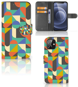 B2Ctelecom GSM Hoesje iPhone 12 | 12 Pro (6.1") Bookcase Funky Retro