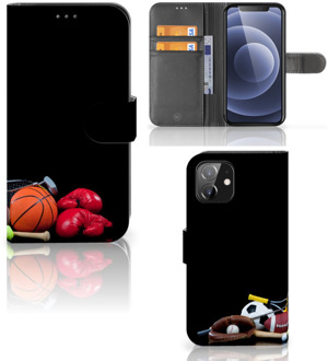 B2Ctelecom GSM Hoesje iPhone 12 | 12 Pro (6.1") Bookcover Ontwerpen Voetbal, Tennis, Boxing… Sports