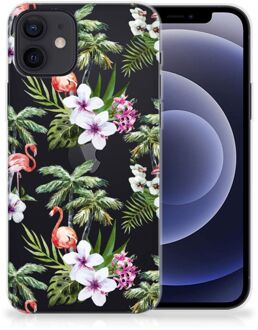 B2Ctelecom GSM Hoesje iPhone 12 | 12 Pro (6.1") Doorzichtig Hoesje Flamingo Palms