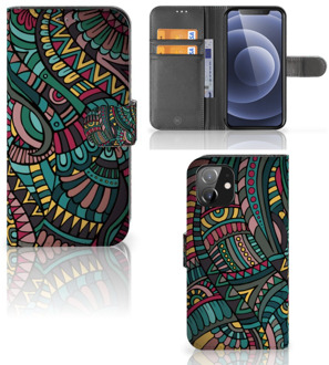 B2Ctelecom GSM Hoesje iPhone 12 | 12 Pro (6.1") Flip Case Aztec