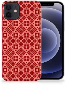 B2Ctelecom GSM Hoesje iPhone 12 | 12 Pro (6.1") Hoesje met Tekst Batik Red