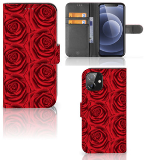 B2Ctelecom GSM Hoesje iPhone 12 | 12 Pro (6.1") Mobiel Bookcase Red Roses