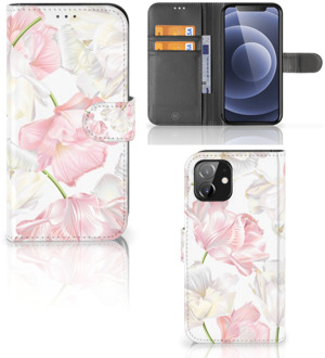 B2Ctelecom GSM Hoesje iPhone 12 | 12 Pro (6.1") Wallet Book Case Cadeau voor Mama Lovely Flowers