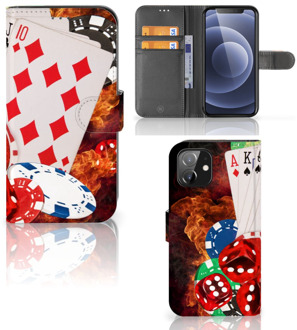 B2Ctelecom GSM Hoesje iPhone 12 | 12 Pro (6.1") Wallet Book Case Personaliseren Casino