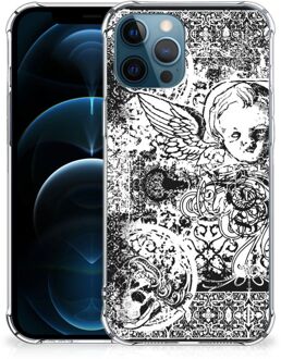 B2Ctelecom GSM Hoesje iPhone 12 | 12 Pro Doorzichtige Silicone Hoesje met transparante rand Skulls Angel