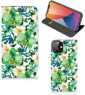 B2Ctelecom GSM Hoesje iPhone 12 | iPhone 12 Pro Bookcase Cover Orchidee Groen