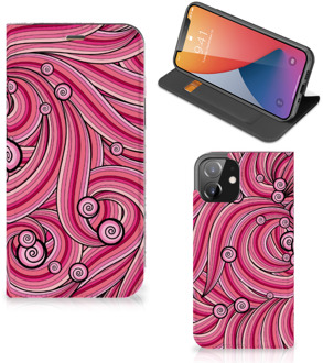 B2Ctelecom GSM Hoesje iPhone 12 | iPhone 12 Pro Foto Hoesje ontwerpen Swirl Pink