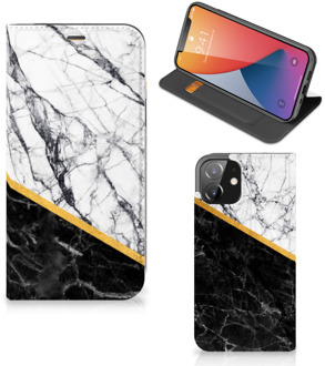 B2Ctelecom GSM Hoesje iPhone 12 | iPhone 12 Pro Mobiel Case Marble White Black