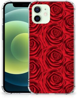 B2Ctelecom GSM Hoesje iPhone 12 Mini Anti Shock Case met transparante rand Red Roses