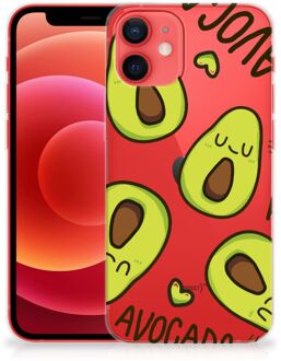 B2Ctelecom GSM Hoesje iPhone 12 Mini Backcase TPU Siliconen Hoesje Transparant Avocado Singing