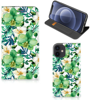 B2Ctelecom GSM Hoesje iPhone 12 Mini Bookcase Cover Orchidee Groen