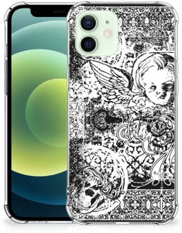 B2Ctelecom GSM Hoesje iPhone 12 Mini Doorzichtige Silicone Hoesje met transparante rand Skulls Angel