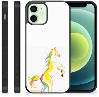 B2Ctelecom GSM Hoesje iPhone 12 Mini Leuk TPU Back Case met Zwarte rand Horse Color