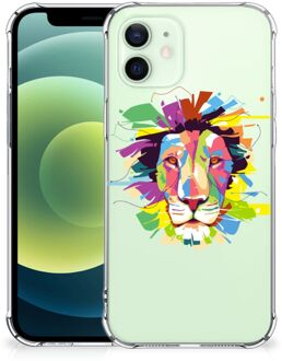 B2Ctelecom GSM Hoesje iPhone 12 Mini Leuk TPU Back Cover met transparante rand Lion Color