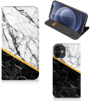 B2Ctelecom GSM Hoesje iPhone 12 Mini Mobiel Case Marble White Black