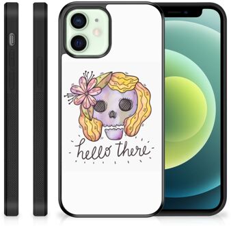 B2Ctelecom GSM Hoesje iPhone 12 Mini Siliconen Hoesje met Zwarte rand Boho Skull