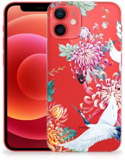 B2Ctelecom GSM Hoesje iPhone 12 Mini Smartphonehoesje Customize Bird Flowers