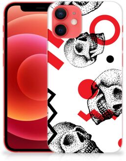 B2Ctelecom GSM Hoesje iPhone 12 Mini TPU Bumper Skull Red