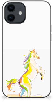 B2Ctelecom GSM Hoesje iPhone 12 Pro | 12 (6.1") Leuk TPU Back Case met Zwarte rand Horse Color