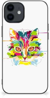 B2Ctelecom GSM Hoesje iPhone 12 Pro | 12 (6.1") Mobiel TPU Hardcase met Zwarte rand Cat Color