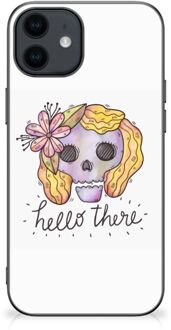 B2Ctelecom GSM Hoesje iPhone 12 Pro | 12 (6.1") Siliconen Hoesje met Zwarte rand Boho Skull