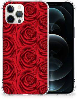 B2Ctelecom GSM Hoesje iPhone 12 Pro Max Anti Shock Case met transparante rand Red Roses