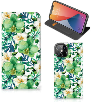 B2Ctelecom GSM Hoesje iPhone 12 Pro Max Bookcase Cover Orchidee Groen