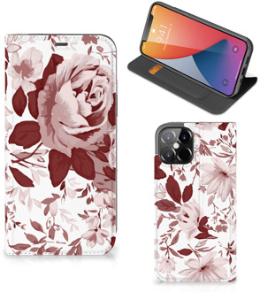 B2Ctelecom GSM Hoesje iPhone 12 Pro Max Bookcase Watercolor Flowers