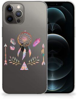 B2Ctelecom GSM Hoesje iPhone 12 Pro Max Bumper Hoesje Doorzichtig Boho Dreamcatcher