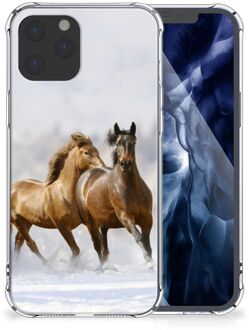 B2Ctelecom GSM Hoesje iPhone 12 Pro Max Bumper Hoesje met transparante rand Paarden