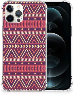 B2Ctelecom GSM Hoesje iPhone 12 Pro Max Hoesje met naam met transparante rand Aztec Purple