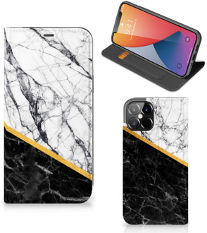 B2Ctelecom GSM Hoesje iPhone 12 Pro Max Mobiel Case Marble White Black