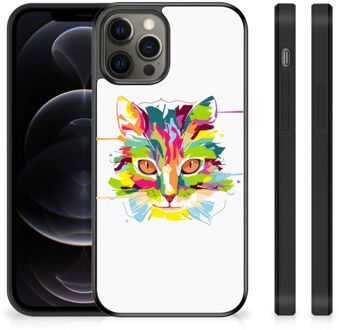 B2Ctelecom GSM Hoesje iPhone 12 Pro Max Mobiel TPU Hardcase met Zwarte rand Cat Color