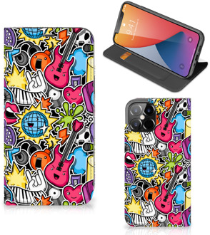 B2Ctelecom GSM Hoesje iPhone 12 Pro Max Telefoonhoesje Portemonnee Punk Rock