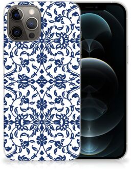 B2Ctelecom GSM Hoesje iPhone 12 Pro Max Trendy Telefoonhoesjes Flower Blue