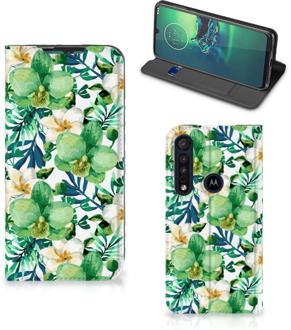 B2Ctelecom GSM Hoesje Motorola G8 Plus Bookcase Orchidee Groen