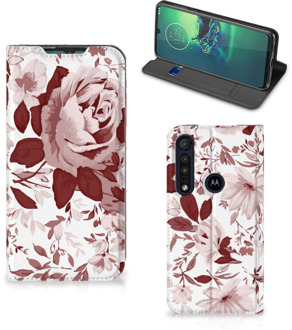 B2Ctelecom GSM Hoesje Motorola G8 Plus Bookcase Watercolor Flowers