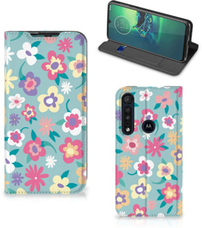 B2Ctelecom GSM Hoesje Motorola G8 Plus Fotohoesje ontwerpen Flower Power