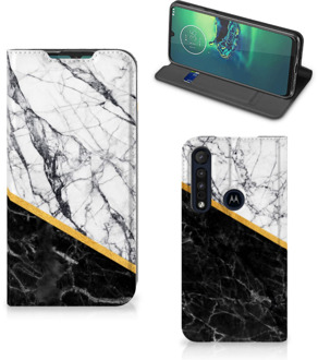 B2Ctelecom GSM Hoesje Motorola G8 Plus Mobiel Case Marble White Black