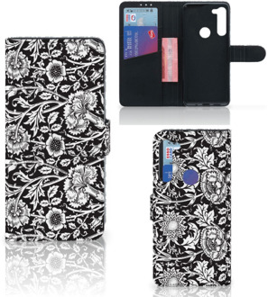 B2Ctelecom GSM Hoesje Motorola G8 Power Beschermhoes Black Flowers