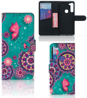 B2Ctelecom GSM Hoesje Motorola G8 Power Flipcase Cirkels en Vlinders