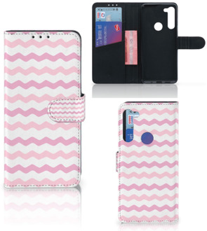 B2Ctelecom GSM Hoesje Motorola G8 Power Hoesje ontwerpen Waves Roze