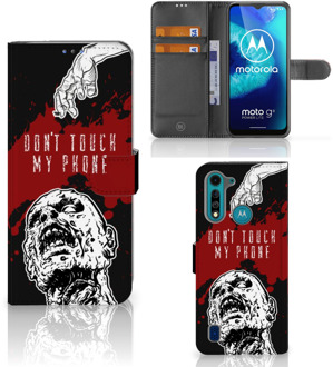 B2Ctelecom GSM Hoesje Motorola G8 Power Lite Book Case met Pasjeshouder Zombie Blood