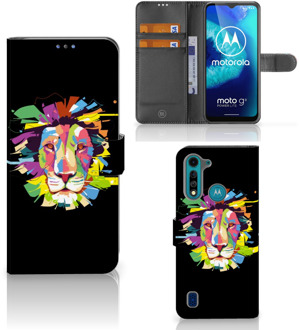 B2Ctelecom GSM Hoesje Motorola G8 Power Lite Book Cover Lion Color