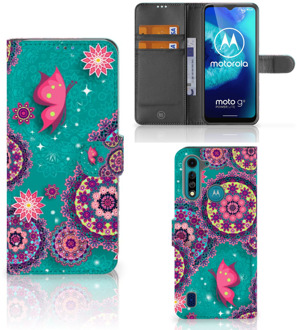 B2Ctelecom GSM Hoesje Motorola G8 Power Lite Flipcase Cirkels en Vlinders