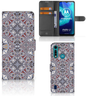 B2Ctelecom GSM Hoesje Motorola G8 Power Lite Flipcover Flower Tiles