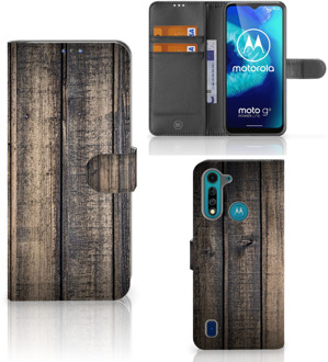 B2Ctelecom GSM Hoesje Motorola G8 Power Lite Leuk Case Cadeau voor Mannen Steigerhout